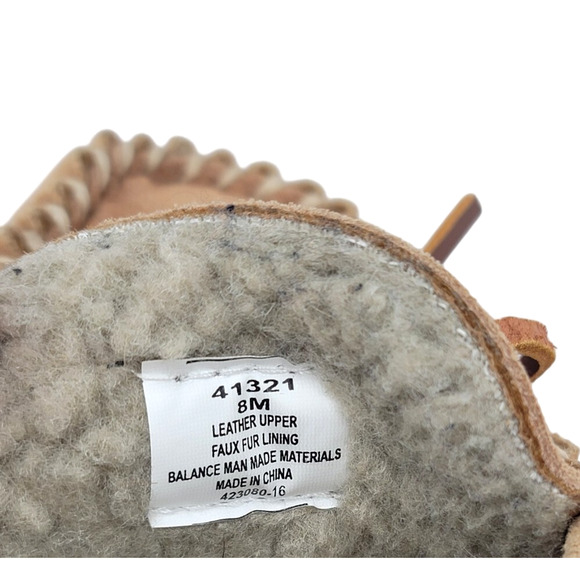 Minnetonka Faux Fur Lined Moccasin Slippers Men’s Size‎ 8 Suede Comfort - Picture 5 of 5